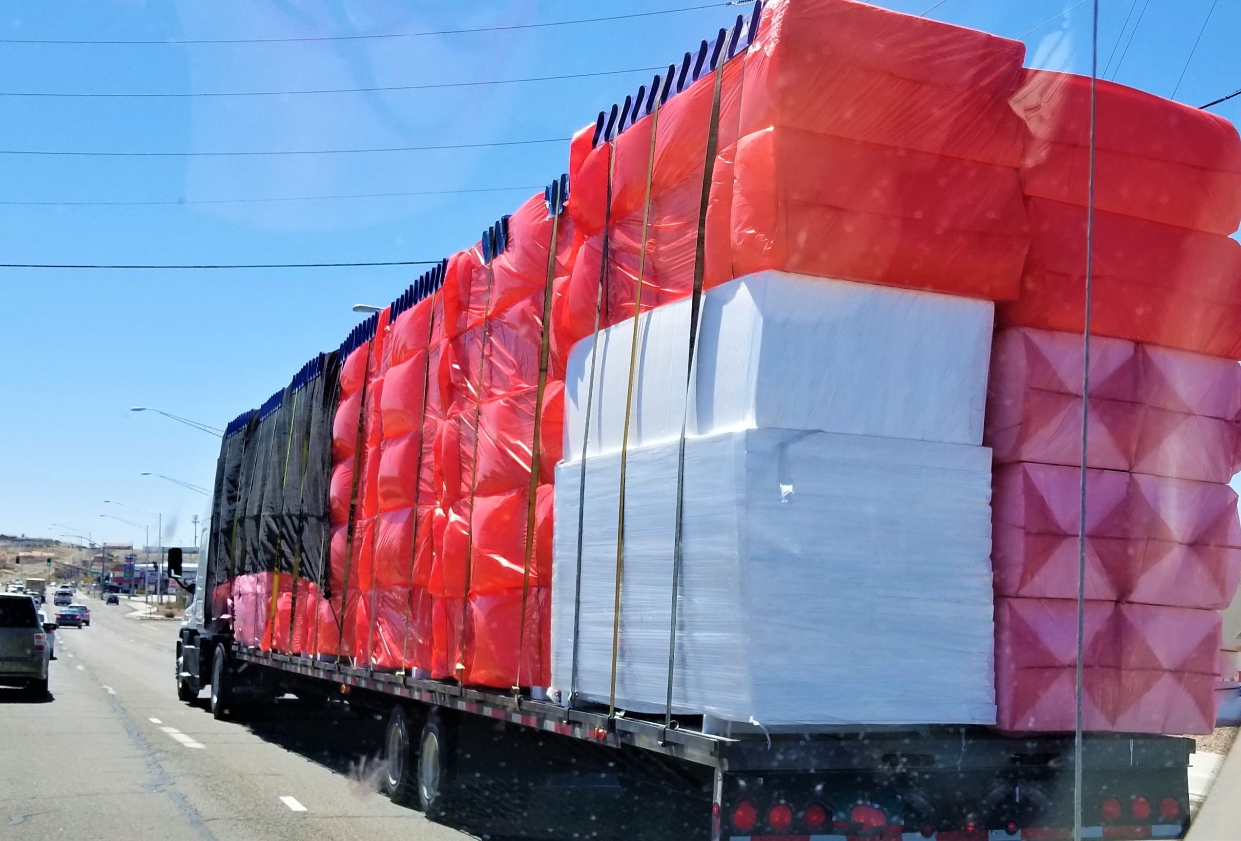 Truck travelling with cargo