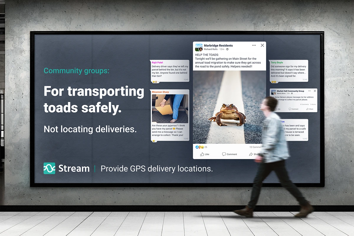 Accurate GPS delivery locations billboard
